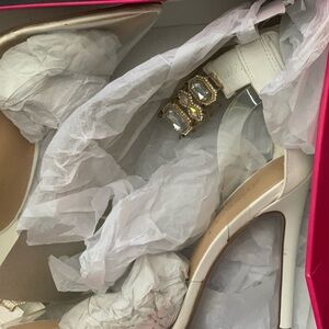 White transparent stilettos